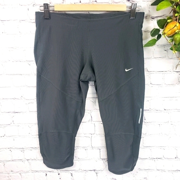 NIKE DRI-FIT Running Capris Gray Size M - Picture 12 of 12